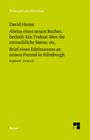 David Hume: Abriss eines neuen Buches, betitelt: Ein Traktat über die menschliche Natur, etc. / Brief eines Edelmannes an seinen Freund in Edinburgh, Buch