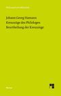 Texte: "Philosophische Bibliothek", "Johann Georg Hamann Kreuzzüge des Philologen Beurtheilung der Kreuzzüge". Grüner Hintergrund.