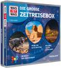 "Die große Zeitreisebox, drei Hörspiele: Reise ins alte Ägypten, Im Reich der Dinosaurier, Was war los im alten Rom?"