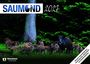 **SAUMOND 2024** in einer Waldszene mit Wildschweinen; Logo von Neumann Neudamm links unten.