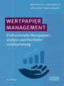 Texte: "Wertpapier Management, Professionelle Wertpapieranalyse und Portfoliostrukturierung, 12. Auflage". Blaues Design.