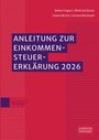 Cover eines Buches: "Anleitung zur Einkommensteuererklärung 2026". Autoren: Robert Engert, Winfried Simon, Frank Ulbrich, Carsten Reichardt. Kleines Textfeld: "Tipps zur Nutzung von ELSTER". Farbe: Rot mit Mustern. Verlag "Schäffer Poeschel".