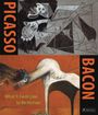 „PICASSO“, „BACON“, „What It Feels Like to Be Human“. Illustration mit abstrakten und surrealistischen Formen.
