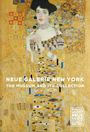 "Neue Galerie New York: The Museum and Its Collection" in Weiß über einem dekorativen Gemälde einer Frau in Gold und Mustern.