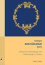 „hessen ARCHÄOLOGIE 2025. Jahrbuch für Archäologie und Paläontologie in Hessen.“ Schmuckstück auf blauem Grund.