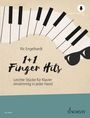 Ric Engelhardt: 1+1 Finger Hits, leichte Stücke für Klavier. Klaviertasten und Sonnenbrille oben, Logo unten rechts.