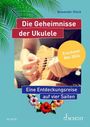 Titel: Die Geheimnisse der Ukulele. Erscheint Mai 2026. Untertitel: Eine Entdeckungsreise auf vier Saiten. Hände spielen Ukulele.