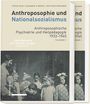Zwei Buchcover mit dem Titel "Anthroposophie und Nationalsozialismus". Historisches Foto von Menschen, Schwabe Verlag.