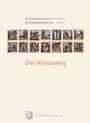 "Der Kreuzweg" steht mittig. Oben: M. Innocentia Hummel osf Skizzen, M. Birgit Reutemann osf Texte. Kleinbilder zeigen Jesus am Kreuzweg. Logo unten: Schwabenverlag.