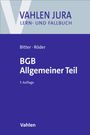 Text: "VAHLEN JURA LERN- UND FALLBUCH", "Bitter · Röder", "BGB Allgemeiner Teil", "7. Auflage", "Vahlen". Design: Blau-weiß, schlicht.