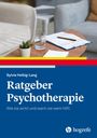 Sylvia Helbig-Lang: Ratgeber Psychotherapie. Wie sie wirkt und wann sie wem hilft. Moderne Einrichtung mit Tisch. Hogrefe Logo.