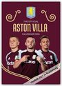 "The Official Aston Villa Calendar 2026" und "Titelbild 2027 in Bearbeitung". Drei Spieler in Aston Villa-Trikots.