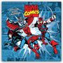 Text: "Official 2027 Calendar", "Marvel Comics". Illustration von Superhelden in Aktion, umgeben von Comic-Elementen.