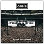 "oasis", "IT'S ON", "OFFICIAL 2027 CALENDAR". Konzertbühne mit riesiger Menschenmenge im Stadion.