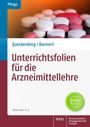 Titel: "Unterrichtsfolien für die Arzneimittellehre". Version 5.0. Abgebildet sind viele bunte Tabletten.