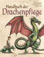 „Handbuch der Drachenpflege“ von John Topsell, herausgegeben von Joseph Nigg. Illustration eines Jungen mit zwei Drachen.