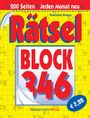 "Rätsel BLOCK 346" in Rot. Oben "200 Seiten Jeden Monat neu". Gelber Hintergrund mit Kreuzworträtseln. Preis: 2,99 Euro.