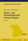 Buchcover mit Text: "Textbuch Deutsches Recht", "Staats- und Verwaltungsrecht Freistaat Bayern", gelbe Karte Bayerns.
