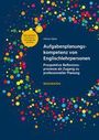 Buchtitel: "Aufgabenplanungskompetenz von Englischlehrpersonen". Farbenfrohe Punkte und ein großes gelbes Siegel auf blauem Hintergrund.