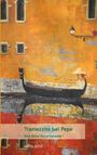 "Tramezzini bei Pepe. Eine Reise durch Venedig I. ANITA JUTZI." Illustration einer Gondel vor einer orangefarbenen Häuserwand.