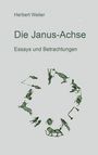 "Herbert Weiler, Die Janus-Achse, Essays und Betrachtungen. Unterhalb eine kreisförmige Illustration von Tieren."