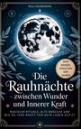 Titel: "Die Rauhnächte – zwischen Wunder und Innerer Kraft". Illustration mit Mond und Tannenzweigen.