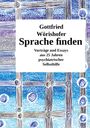„Gottfried Wörishofer: Sprache finden. Vorträge und Essays aus 25 Jahren.“ Abstrakte Kunst in Blau- und Violetttönen.