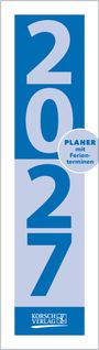 "PLANER mit Ferienterminen" neben "2027" auf blauem Hintergrund, darunter Korsch Verlag Logo.