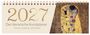 2027: Der literarische Kunstplaner. Premium-Tischplaner mit 53 Werken. Rechts Gemälde mit goldenen Elementen.