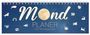 "Mond PLANER mit Mondpausen" vor Sternenhimmel, in der Mitte der Mond, umgeben von astrologischen Tierkreiszeichen.