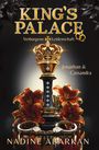 Text: "KING'S PALACE", "Verborgene Leidenschaft", "Jonathan & Cassandra", "NADINE ABARKAN". Eine Krone auf einem Sockel, Blumen, Handschellen.