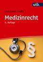 „Constanze Janda, Medizinrecht, 6. Auflage“ auf rotem Hintergrund, ein Stethoskop und Paragraphensymbol darunter.