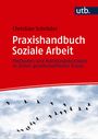 "Christian Schröder: Praxishandbuch Soziale Arbeit. Unten fliegende Vögel vor bewölktem Himmel, oben roter Hintergrund."