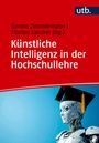 Text: "Künstliche Intelligenz in der Hochschullehre". Illustration: Roboter mit Doktorhut, vor blauem Hintergrund.