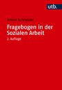 "Fragebogen in der Sozialen Arbeit" von Armin Schneider, 2. Auflage. Roter Hintergrund mit utb-Logo.