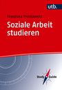 "Franziska Proskawetz Soziale Arbeit studieren" in Weiß auf Rot. Unten Kompassdesign, Text "Study Guide" daneben.