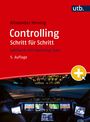 "Alexander Hennig, Controlling Schritt für Schritt, 5. Auflage. Lehrbuch mit eLearning-Kurs. Unten ein modernes Cockpit."