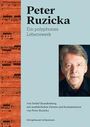 Text: "Peter Ruzicka: Ein polyphones Lebenswerk". Links Notenblatt, rechts Porträt eines Mannes.