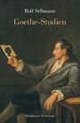 "Rolf Selbmann, Goethe-Studien." Ein Mann in historischer Kleidung betrachtet ein Schattenbild.
