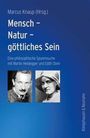 Marcus Knaup (Hrsg.), Mensch - Natur - göttliches Sein. Bilder von zwei Personen unten, blauer Hintergrund.