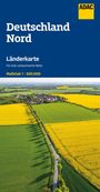 Deutschland Nord. Länderkarte für eine unbeschwerte Reise. Maßstab 1:500.000. Logo oben rechts. Luftbild von Feldern.