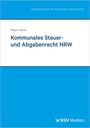Text: "Kommunales Steuer- und Abgabenrecht NRW" von Meyer | Rainer. Oben hellblau, unten gesättigtes Blau mit Logo.