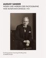 "August Sander, Wesen und Werden der Photographie, WDR-Rundfunkvorträge 1931" zeigt ein s/w-Porträt eines Mannes im Anzug.
