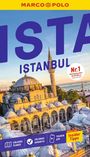 ISTANBUL. Nr. 1 Meistgekaufter Reiseführer. Marco Polo Logo. Zeigt historische Moschee mit Minarett bei Sonnenuntergang.