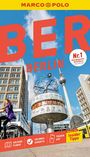 BERLIN. Nr.1 meistgekaufter Reiseführer. Weltzeituhr, Fernsehturm, moderne Gebäude, Fahrradfahrerin.
