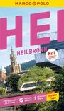 Text: "HEILBRONN", "Nr.1 Meistgekaufter Reiseführer", "MARCO POLO", "Reisen mit Insider Tipps." Sicht auf Stadt, Zug.
