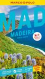 Titel: "MARCO POLO", "MADEIRA", "PORTO SANTO". Großes "Nr. 1 Meistgekaufter Reiseführer"-Label. Küstenlandschaft, bunte Blumen.