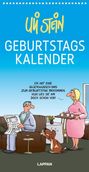 "Uli Stein Geburtstagskalender. Er hat eine Glückwunsch-SMS ... Nun lies sie ihm doch schon vor!" Ein Hund hält ein Handy.
