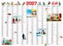 2027 Kalender mit Cartoons von Uli Stein. Oben sind Mäuse in unterschiedlichen Aktivitäten. Illustrationen zeigen humorvolle Alltagsszenen.