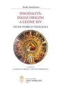 "Sinodalità: Dalle Origini a Leone XIV" mit rundem religiösem Gemälde zentral auf weißem Hintergrund.